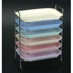 PLASDENT CHROME TRAY & LID RACK FOR SIZE F, LOCKABLE TRAY,  (10''W x 6 1/4''D x 17''H) Capacity :6